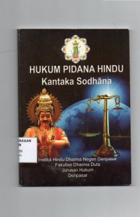 Image of Hukum Pidana Hindu : Kantaka Sodhana (Seri Kesatu)